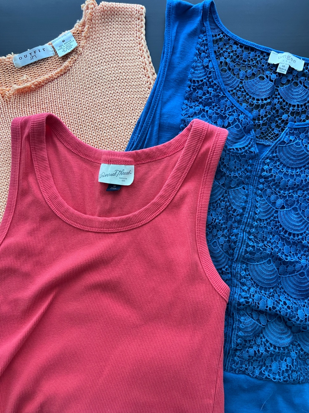 🌈 Bundle of 3 Bright Summer Tank Tops – Size Medium ☀️